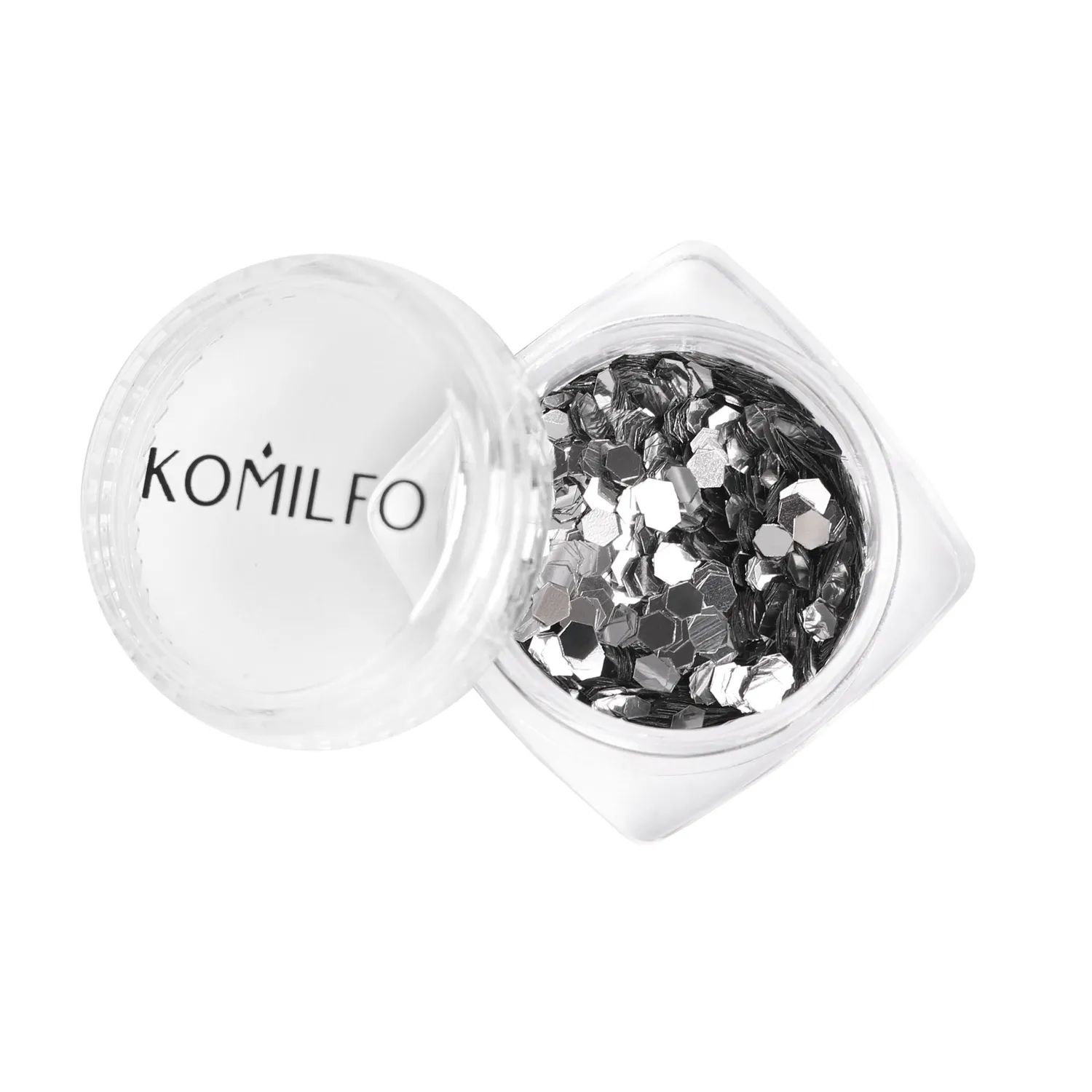 Komilfo Hexagon 2 mm paillettes unghie argento