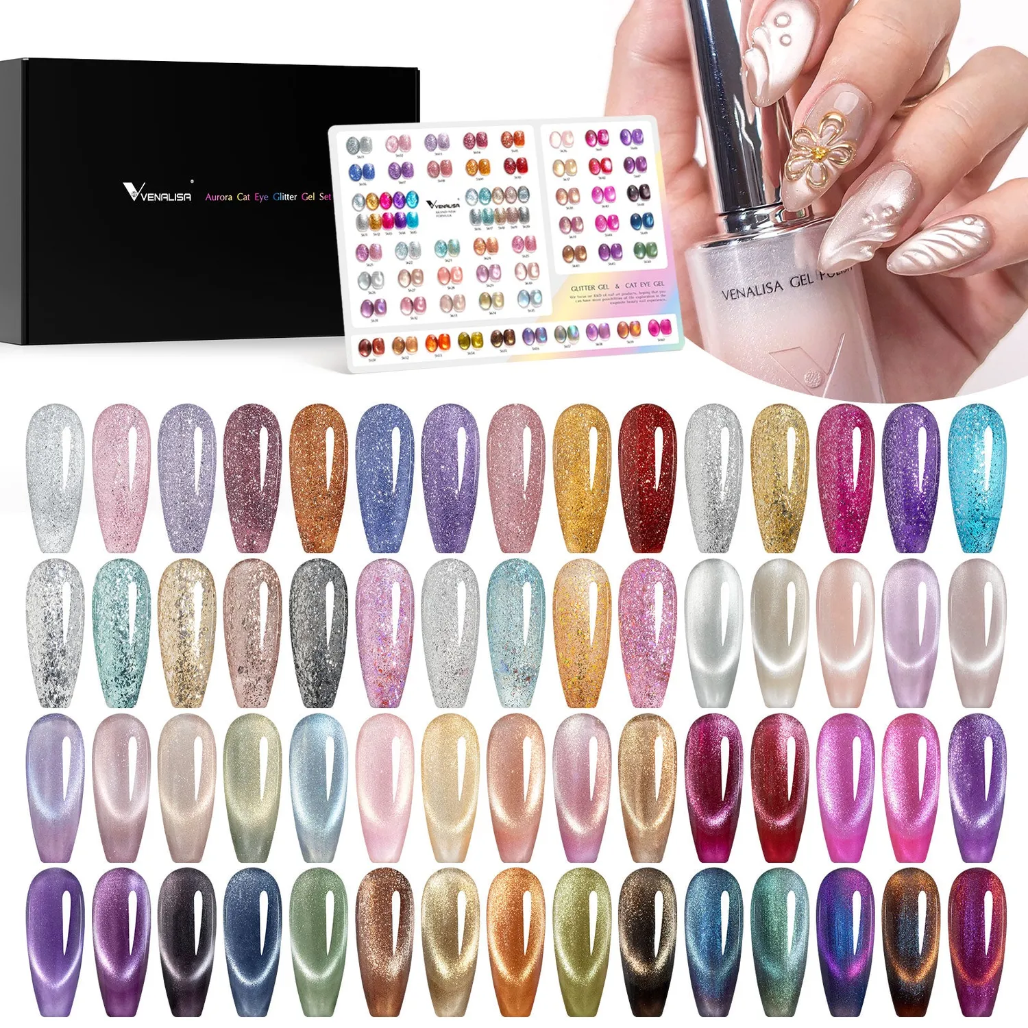 Venalisa Aurora 5601-5660 cat eye e glitter gel 60pz magnetico