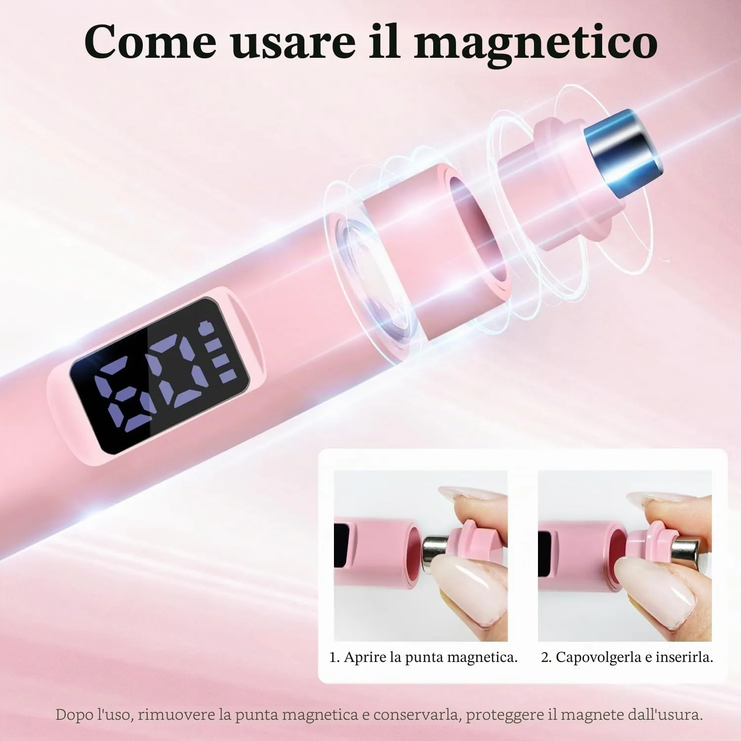 Jodsone H9-pink lampada unghie LED portatile rosa