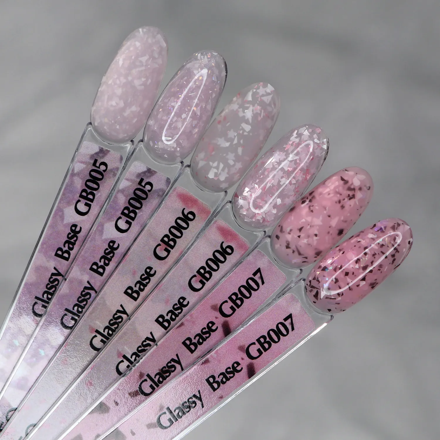 Komilfo Glassy Base GB007 base unghie 8 ml pesca flakes