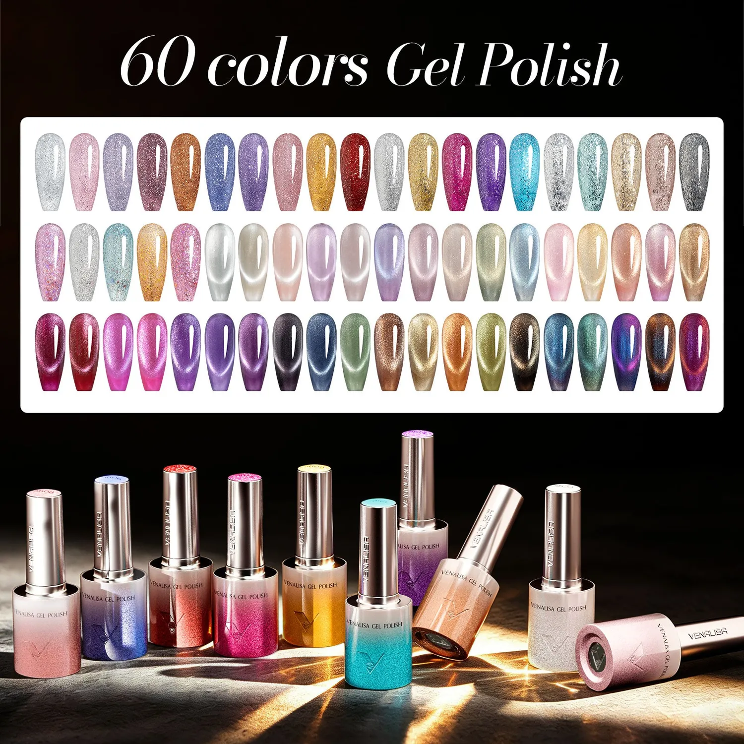 Venalisa Aurora 5601-5660 cat eye e glitter gel 60pz magnetico