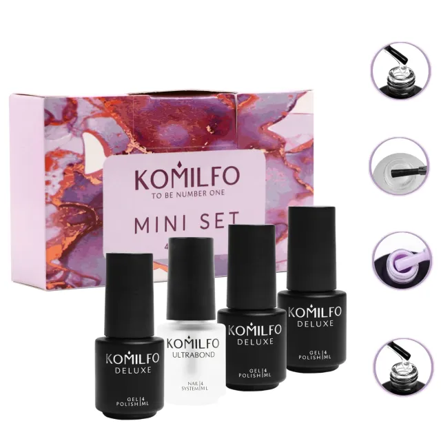 Komilfo Mini Set 003 kit semipermanente 4x4 ml lilla