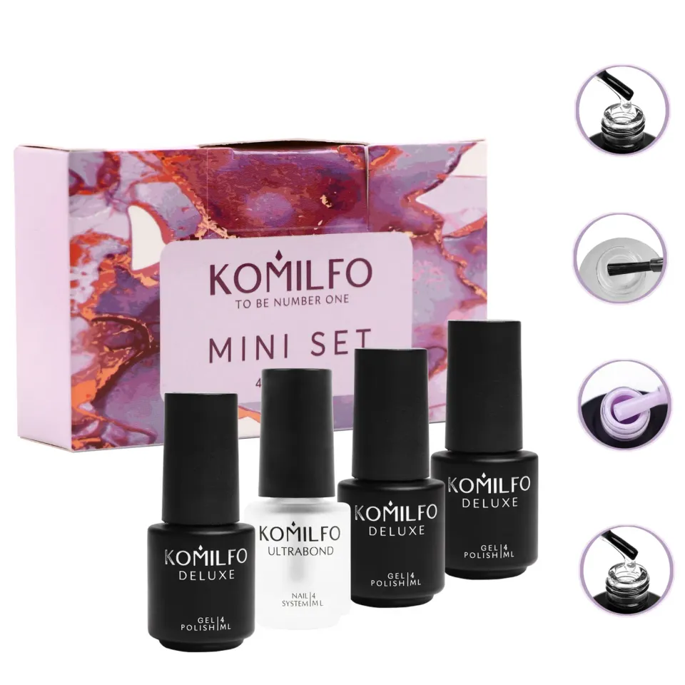 Komilfo Mini Set 003 kit semipermanente 4x4 ml lilla