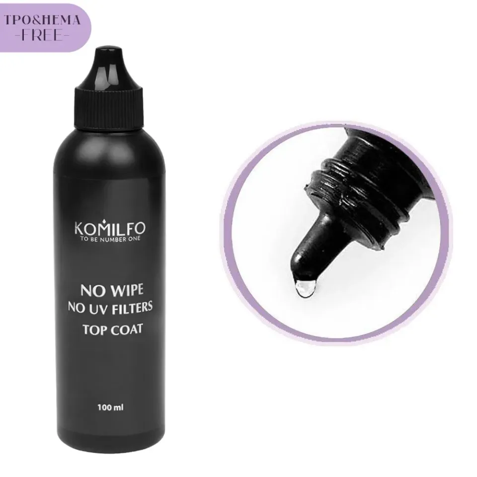 Komilfo No Wipe No UV Top top semipermanente 100 ml scuri