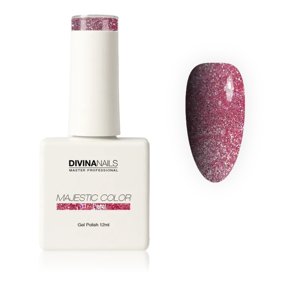 Diva Nails Majestic Color 11 Petal semipermanente 12ml rosa glitter