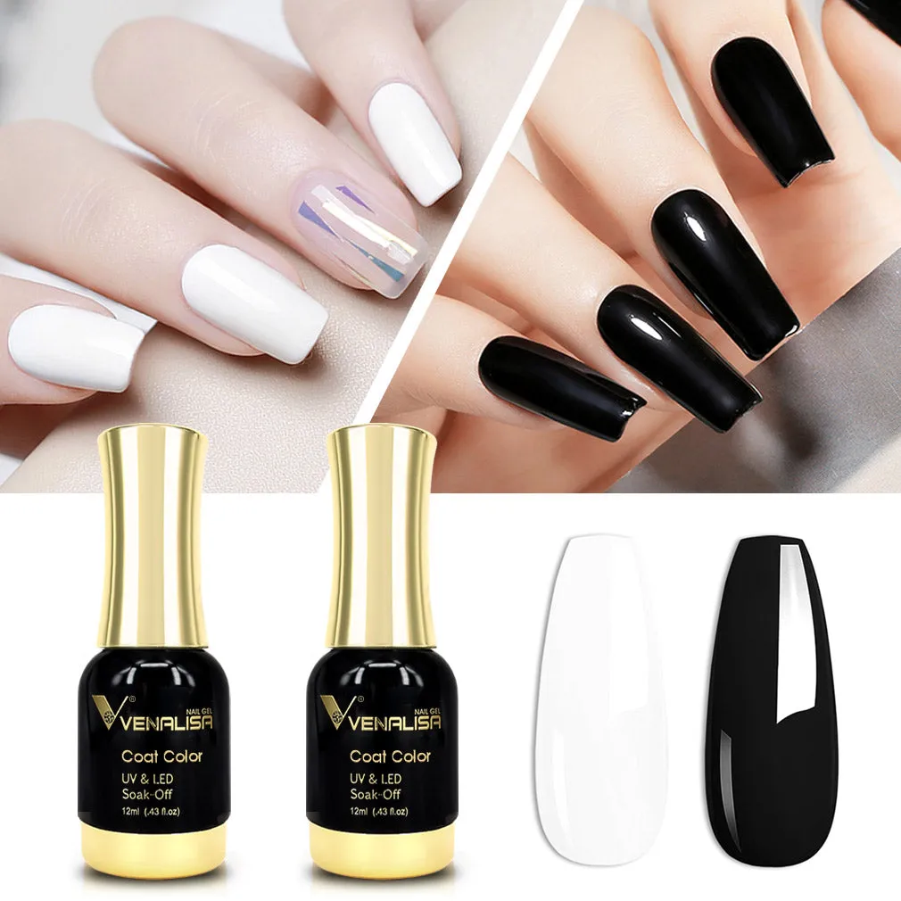 Venalisa Black & White smalto semipermanente set 2x12ml coprente