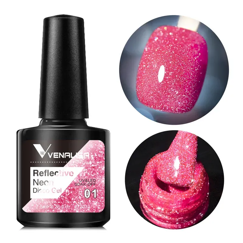 Venalisa Reflective Neon Disco smalto gel glitter 12 colori
