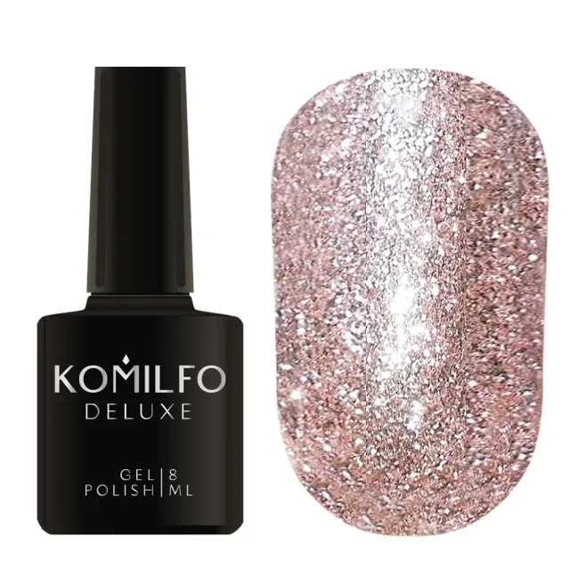 Komilfo Liquid Glam Gel LGG006 gel glitter lilla 8 ml coprente