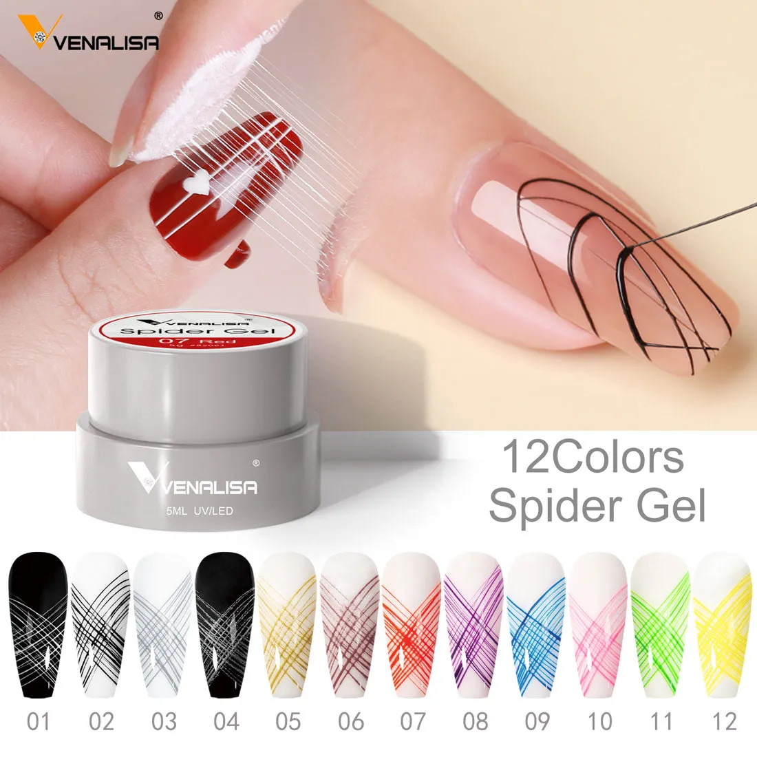 Venalisa Spider Gel Z0718 painting gel 12pz effetto filo