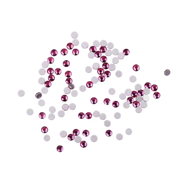 Komilfo Rhinestones strass unghie misura 6 fucsia 100 pz