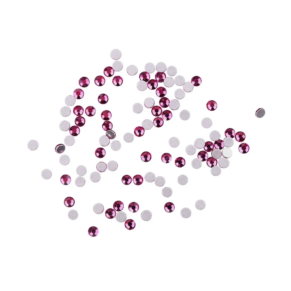 Komilfo Rhinestones strass unghie misura 6 fucsia 100 pz