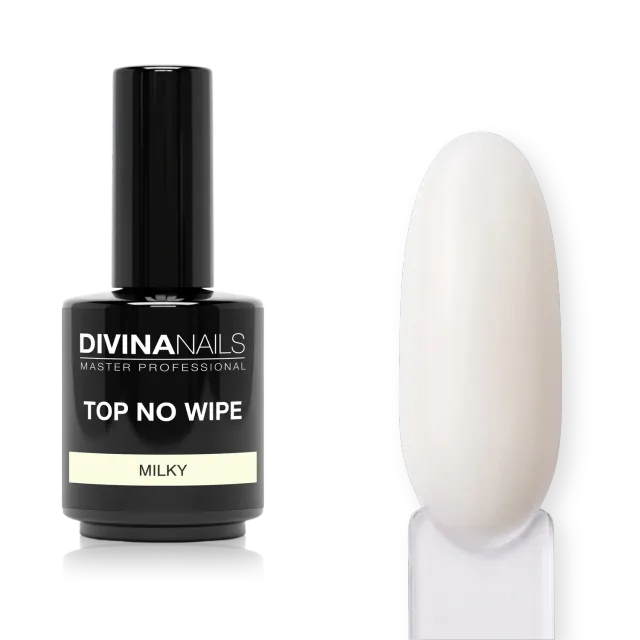 Diva Nails Top Milky No Wipe top coat bianco latte 15ml lucido
