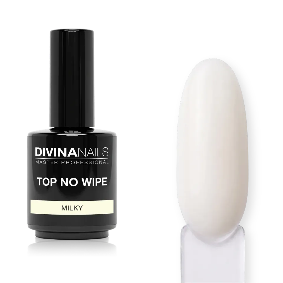 Diva Nails Top Milky No Wipe top coat bianco latte 15ml lucido