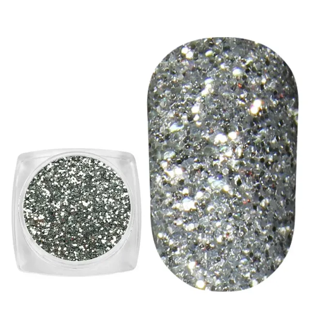 Komilfo Spangles 102G glitter unghie 2,5 g argento 0,4 mm