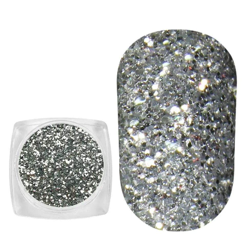 Komilfo Spangles 102G glitter unghie 2,5 g argento 0,4 mm
