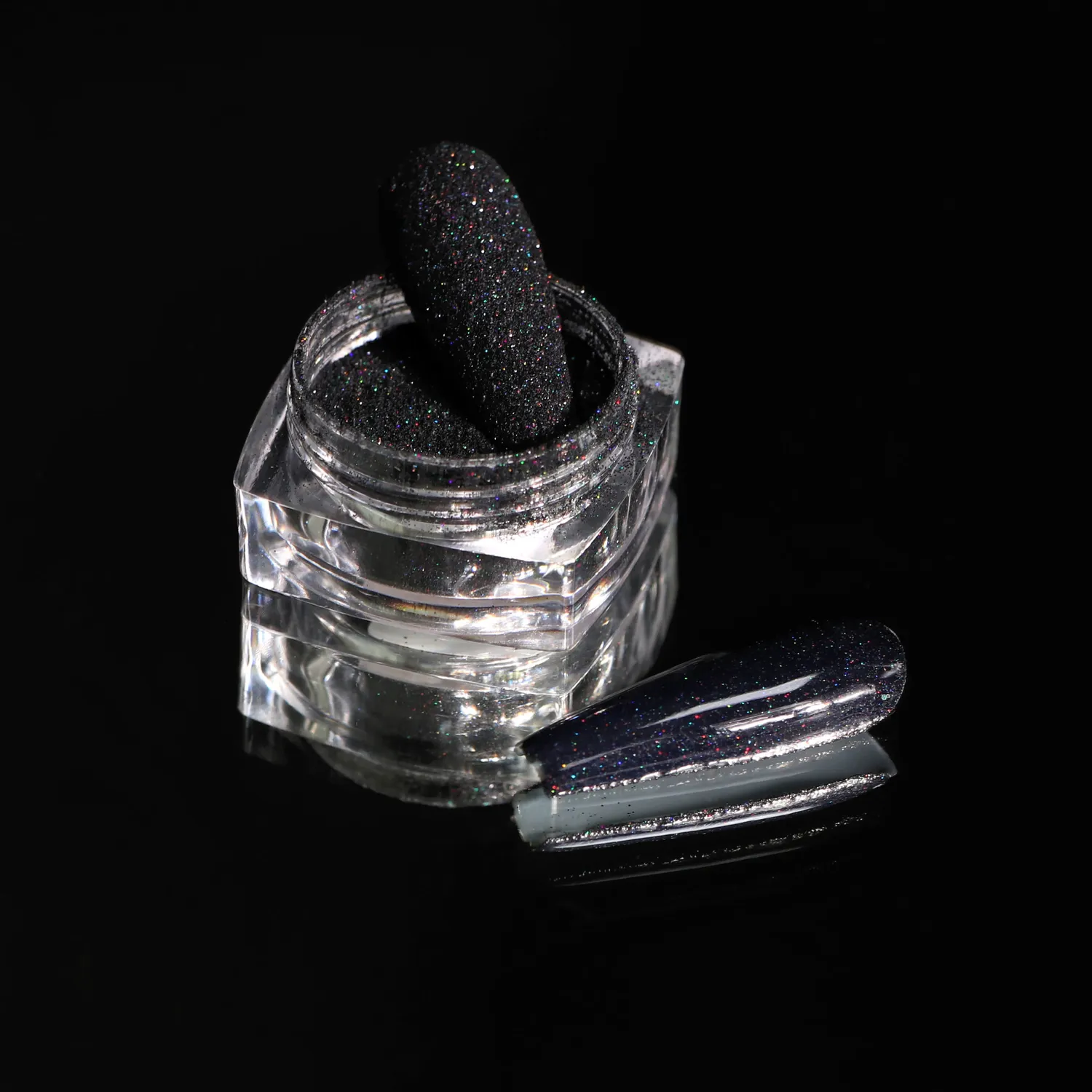 Komilfo Spangles 001 glitter unghie nero olografico 2,5 g