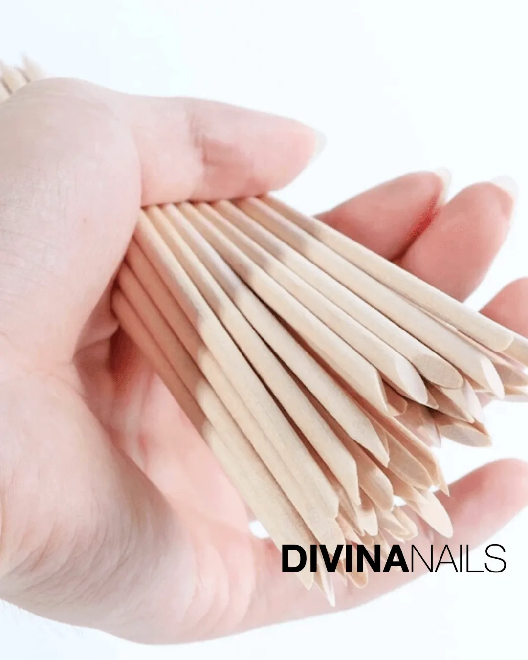 Diva Nails bastoncini arancio spingi cuticole 100 pz legno