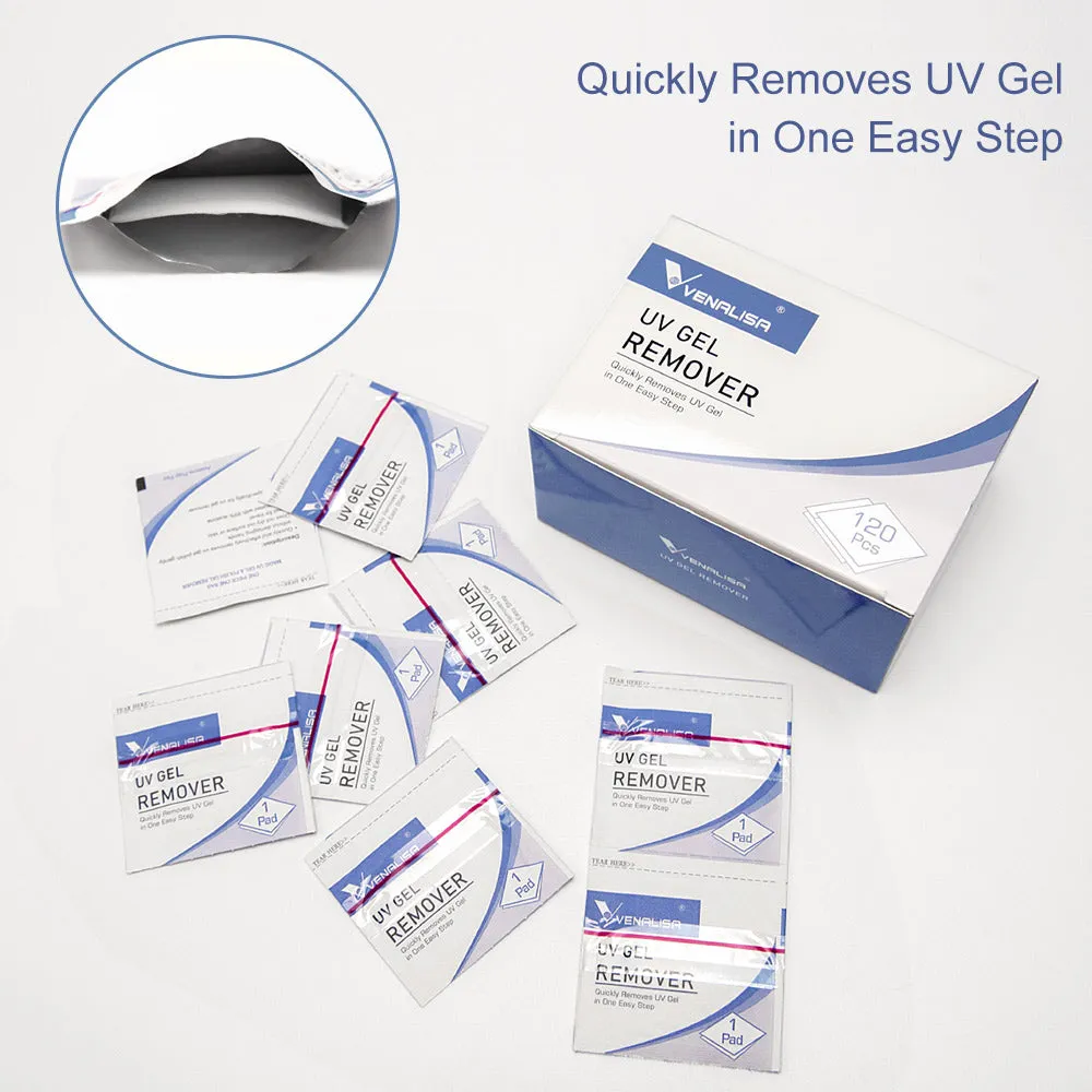 Venalisa UV Gel Remover solvente unghie 120 pezzi rimozione rapida