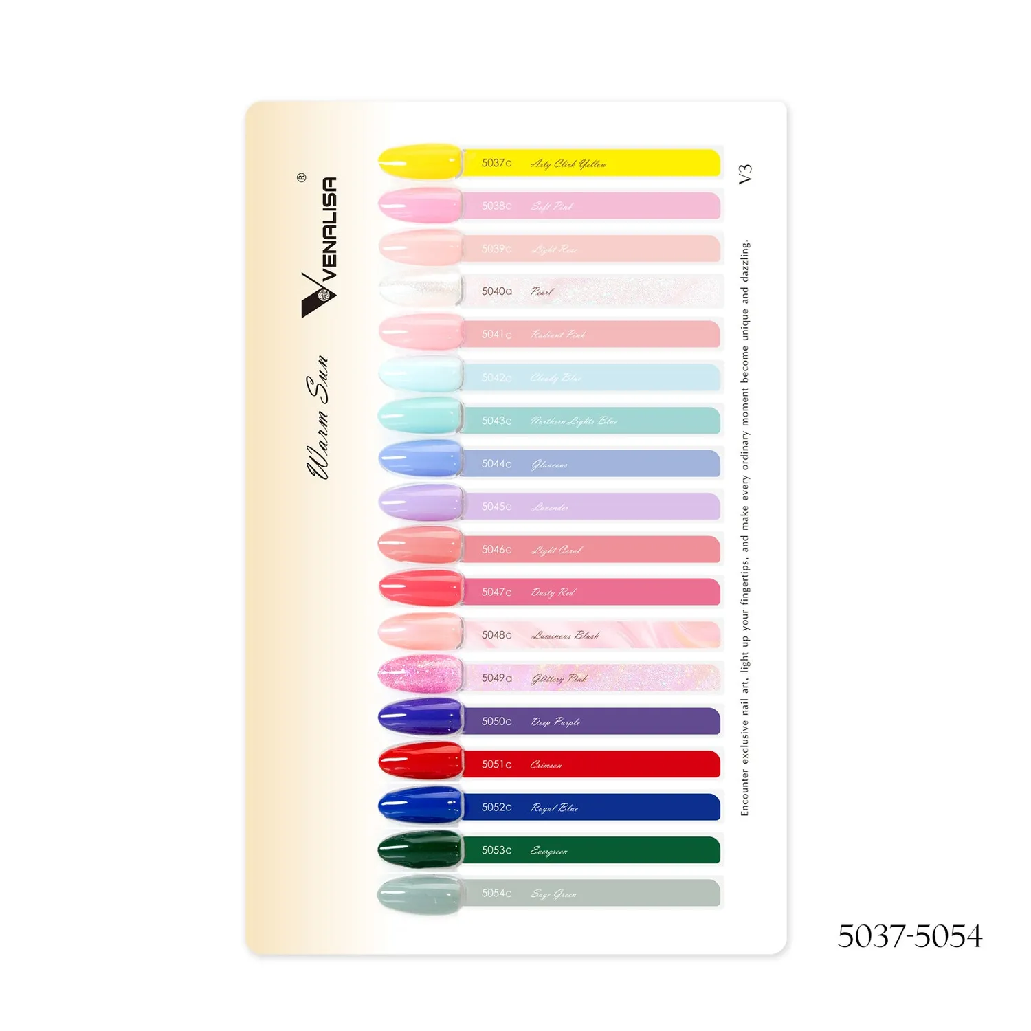 Venalisa Color Card 10ML cartella 60 colori 5001-5108