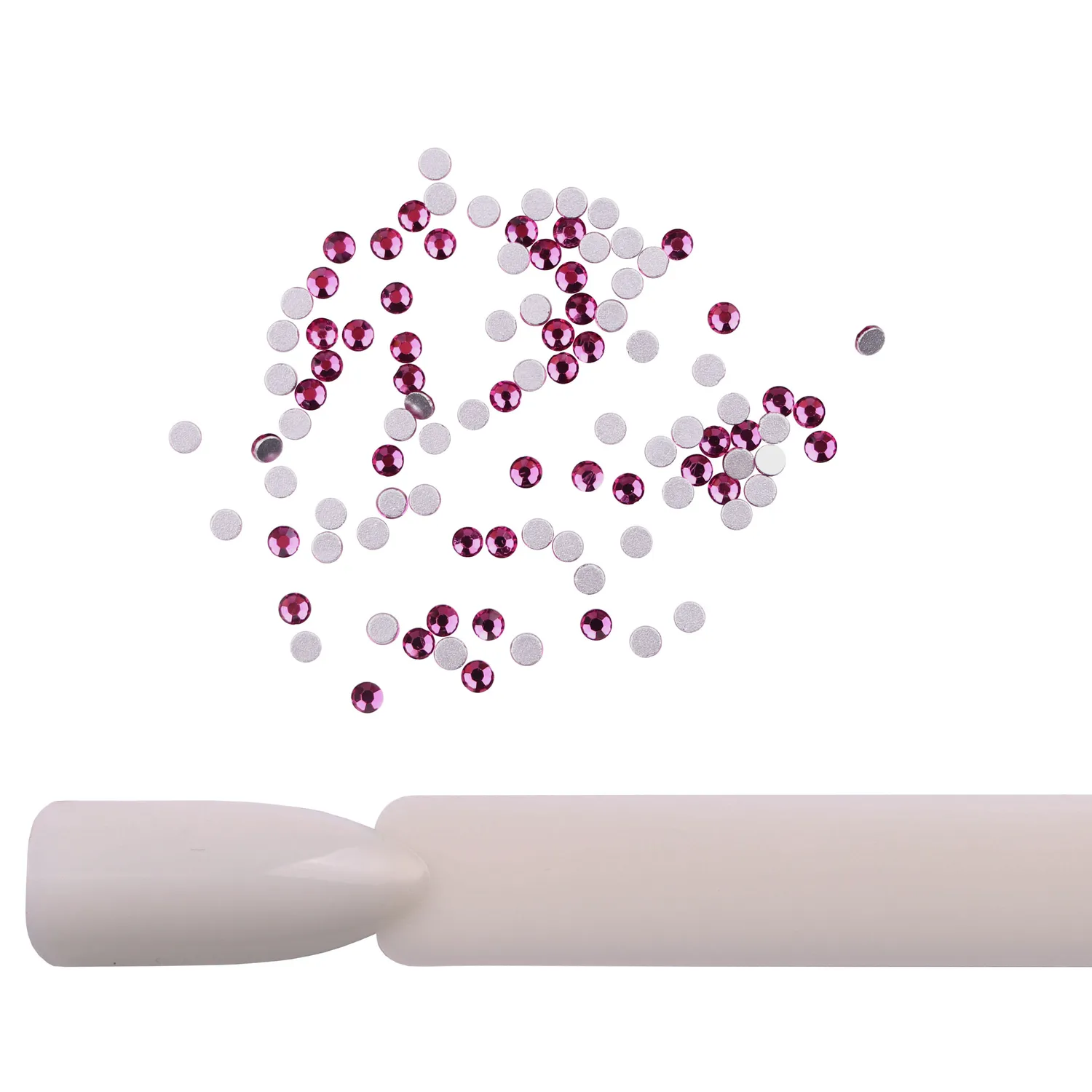 Komilfo Rhinestones strass unghie misura 6 fucsia 100 pz