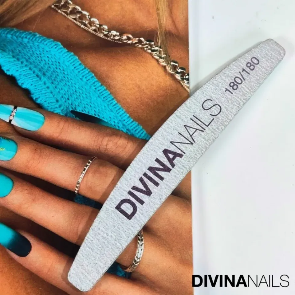 Diva Nails Lima 180/180 mezzaluna 25pz bilaterale righello