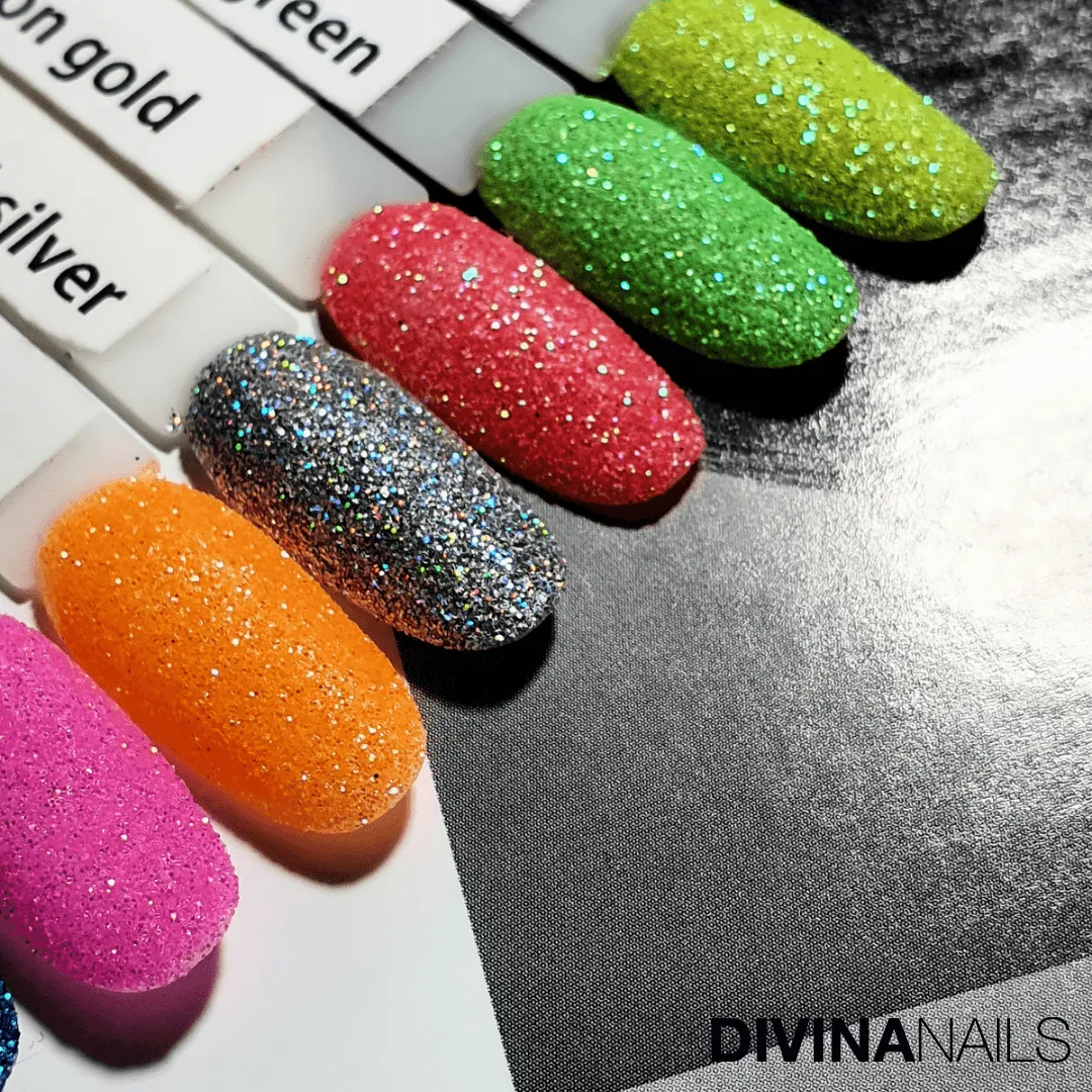 Diva Nails Crystal Holo Neon Orange polvere glitter 2g arancione
