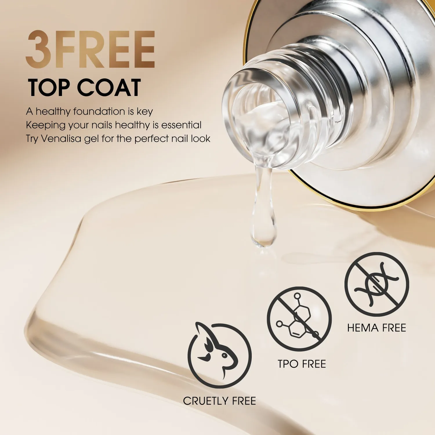 Venalisa Top Coat smalto gel top 10ml lucido specchio