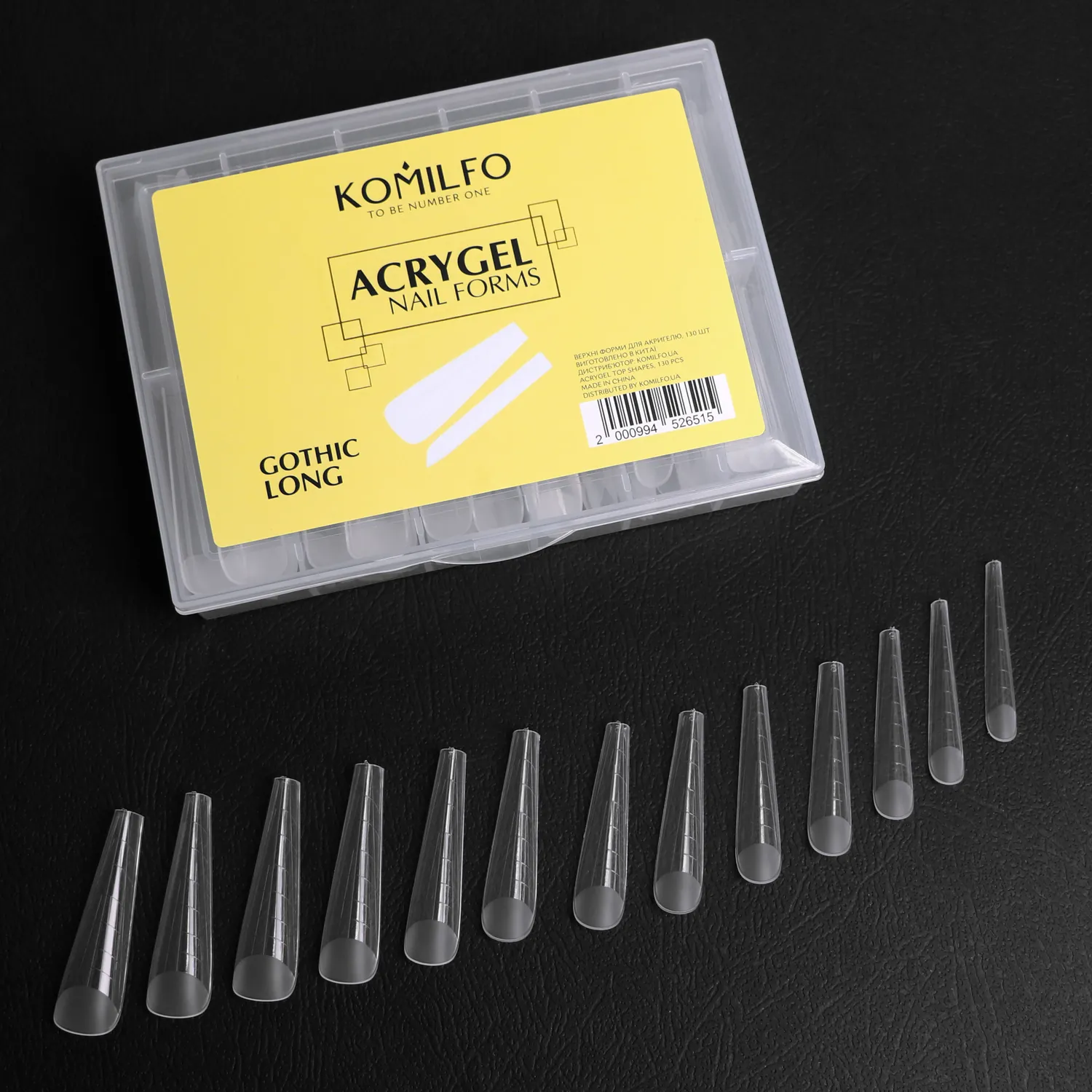 Komilfo Top Nail Forms Long Gothic dual form 130 pz