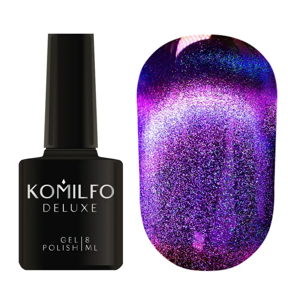 Komilfo 9D Cat's Eye 004 smalto magnetico blu viola 8 ml riflesso