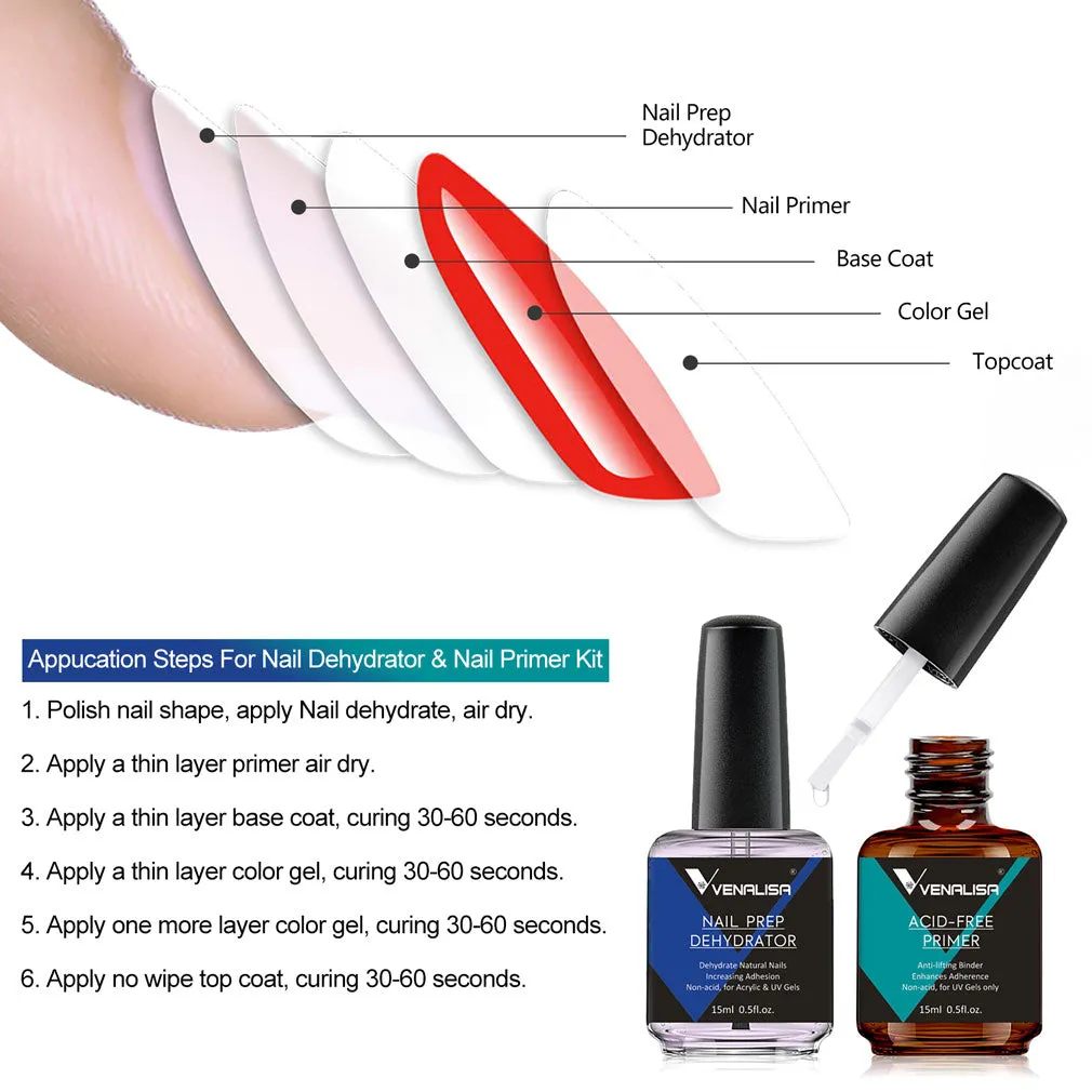 Venalisa Nail Prep kit dehydrator e primer 2 pezzi