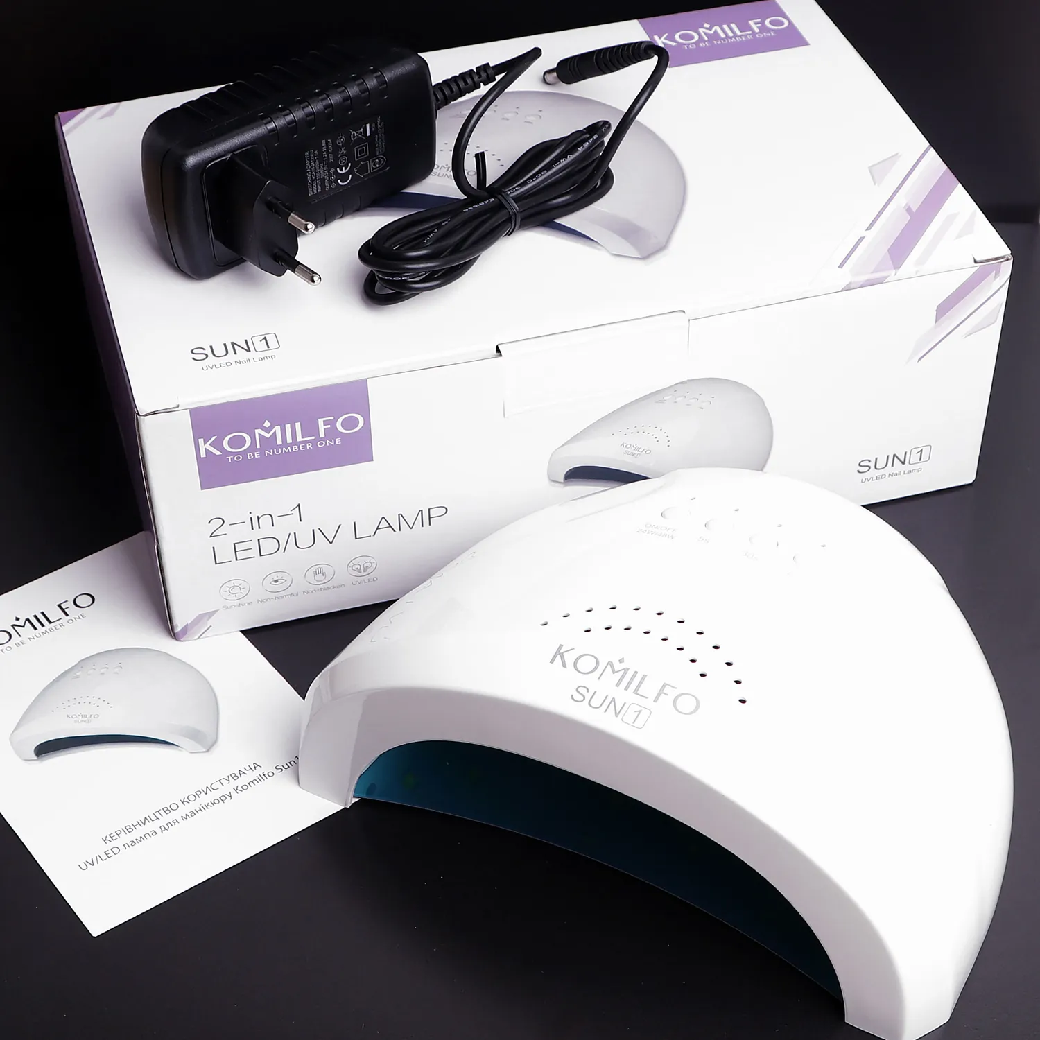 Komilfo Sun1 Lampada Unghie UV LED 48W Bianca Potente