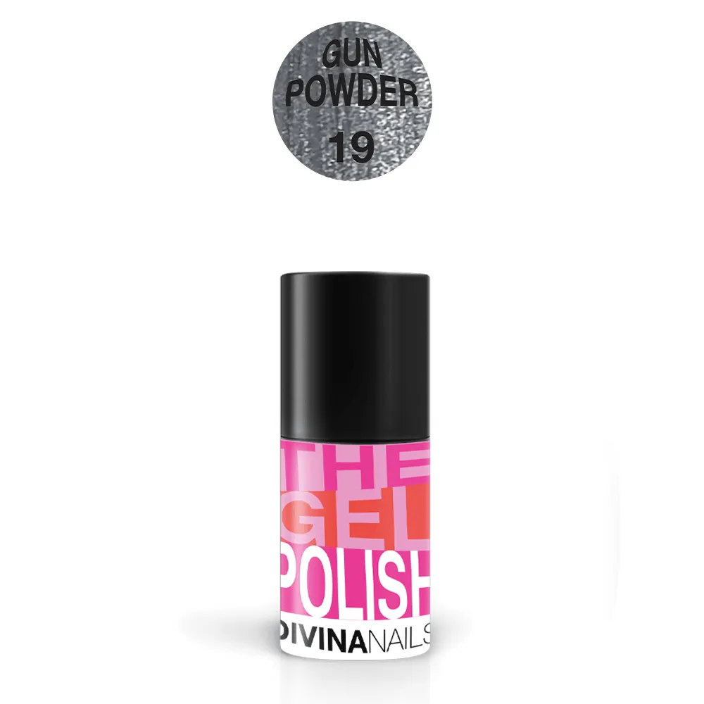 Diva Nails The Gel Polish 19 Gun Powder semipermanente 8ml grigio glitter