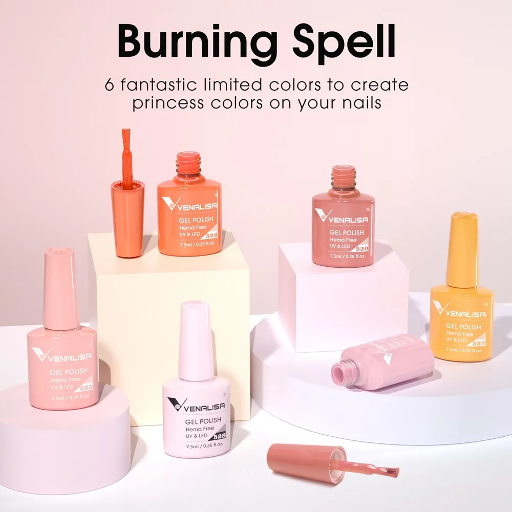 Venalisa Sunset Glow smalti semipermanenti 6x7,5ml HEMA free