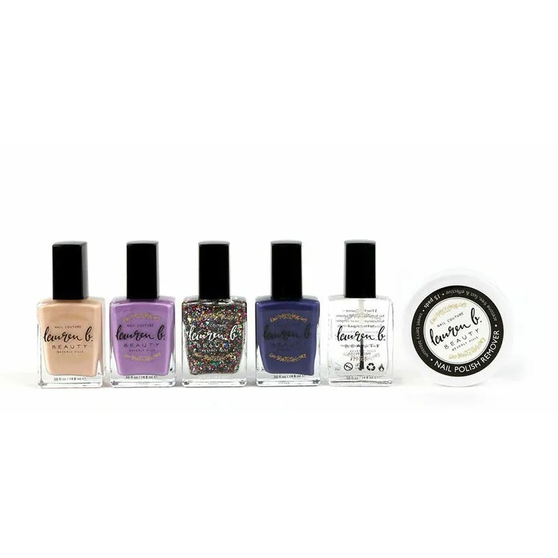 Lauren B Beauty Chrysalis Collection kit smalti viola glitter