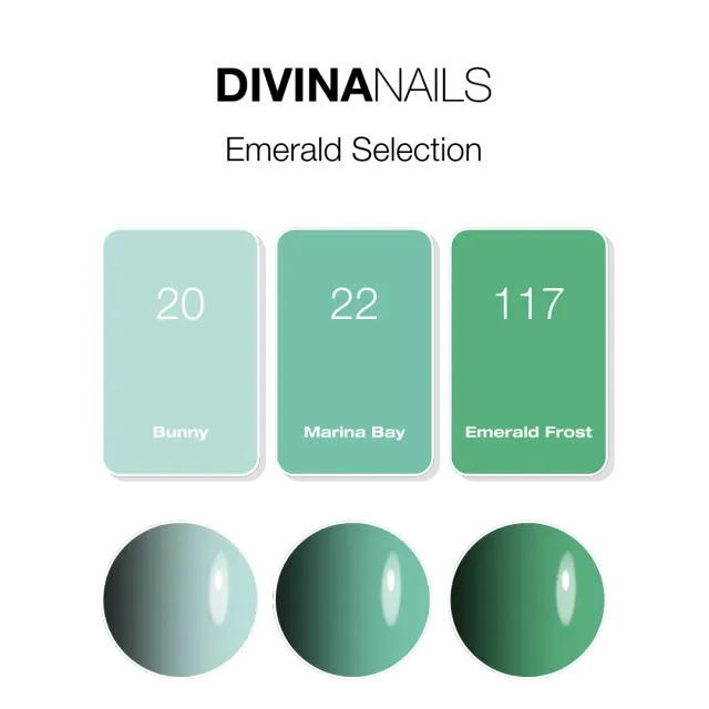 Diva Nails The Gel Polish Emerald Selection semipermanenti 3x8ml verdi