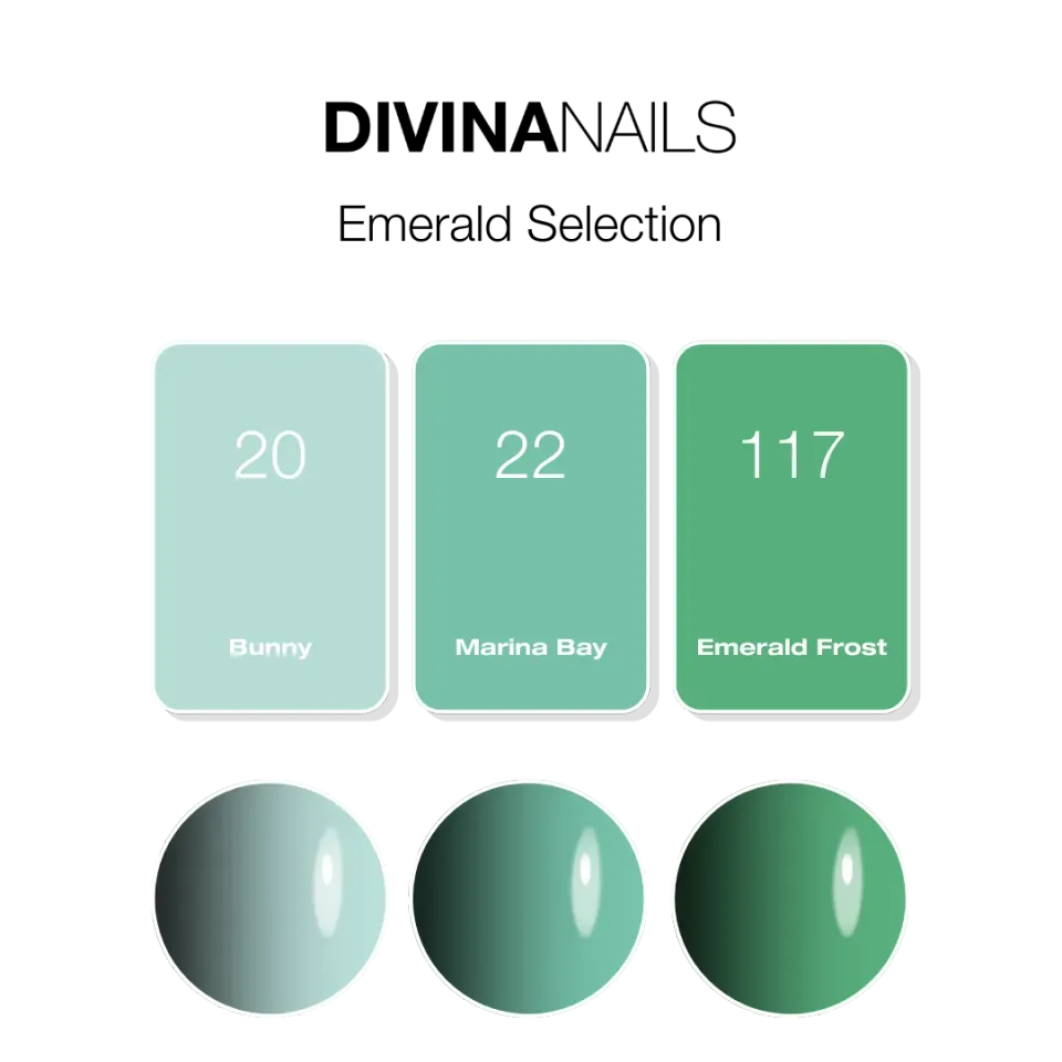Diva Nails The Gel Polish Emerald Selection semipermanenti 3x8ml verdi