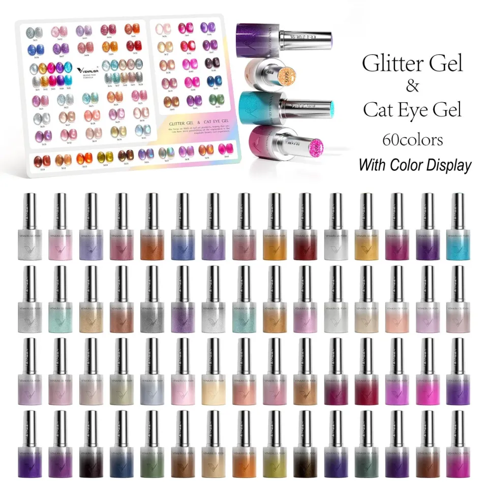 Venalisa Glitter Cat Eye kit smalti semipermanenti 60 colori