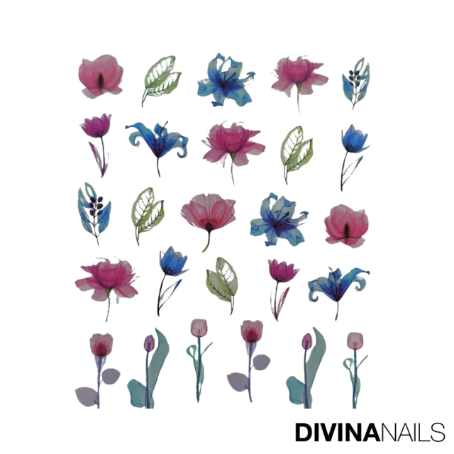 Diva Nails Flower Spring 02 water decal unghie primaverili