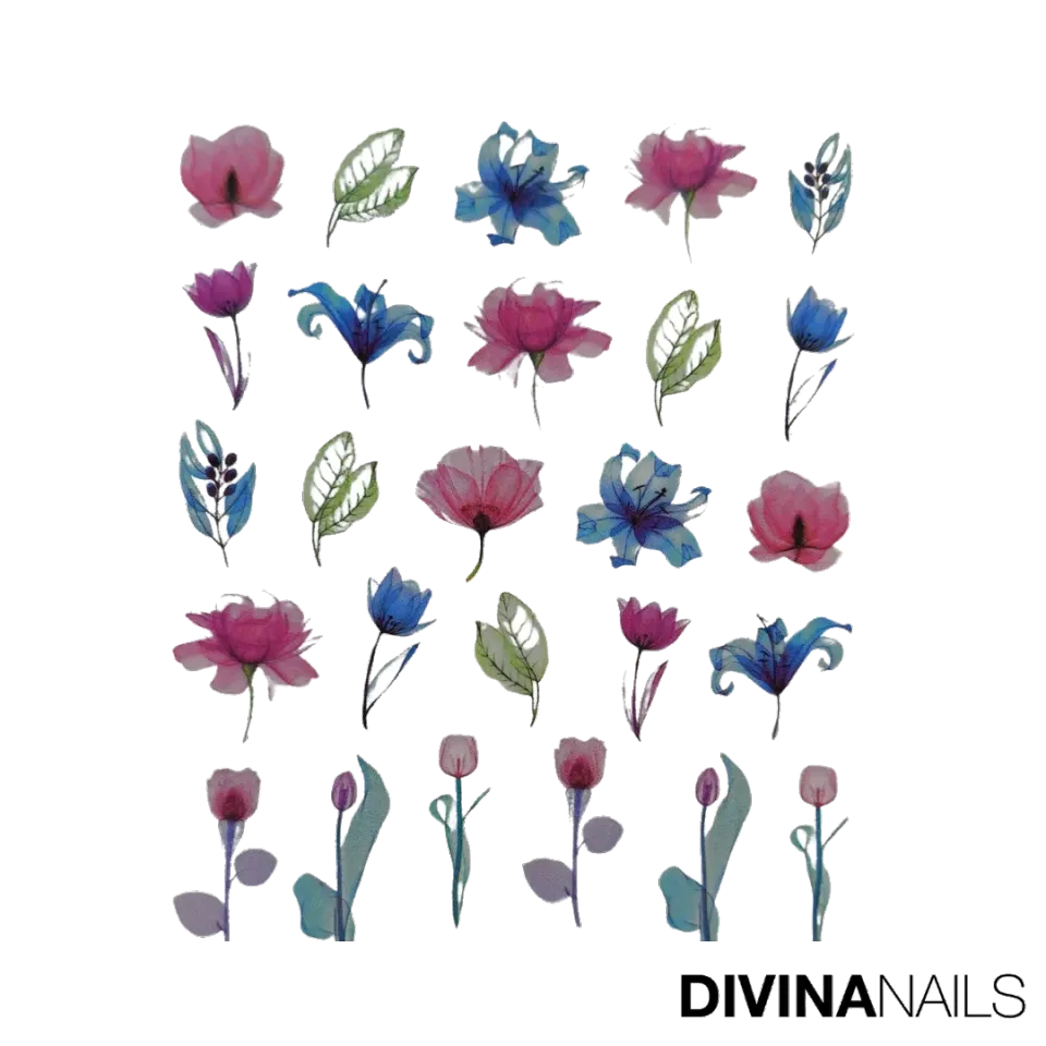 Diva Nails Flower Spring 02 water decal unghie primaverili