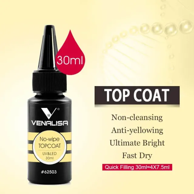 Venalisa top coat no wipe refill 30ml lucido antigiallo