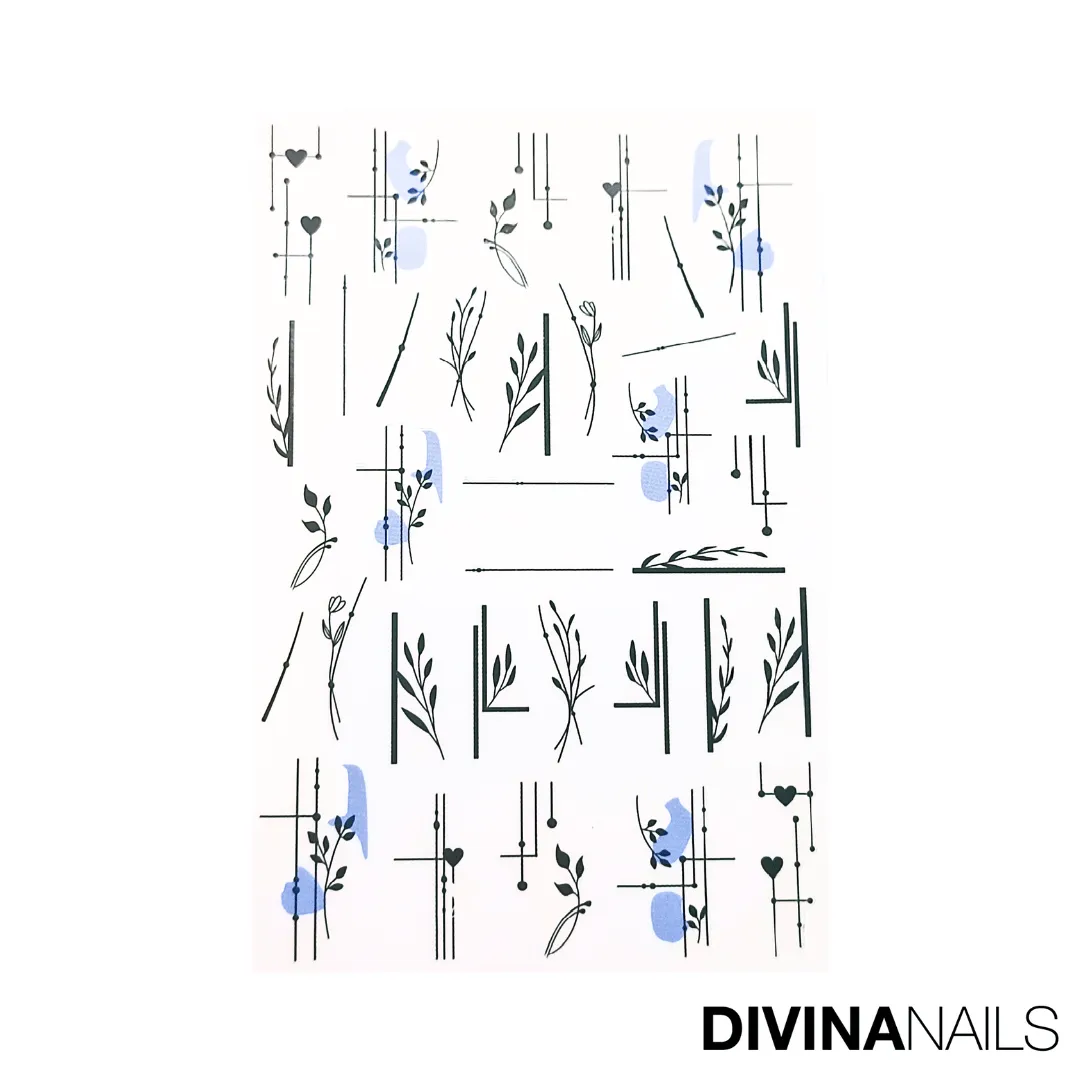 Diva Nails 3D Nature New Year's 019 stickers unghie capodanno