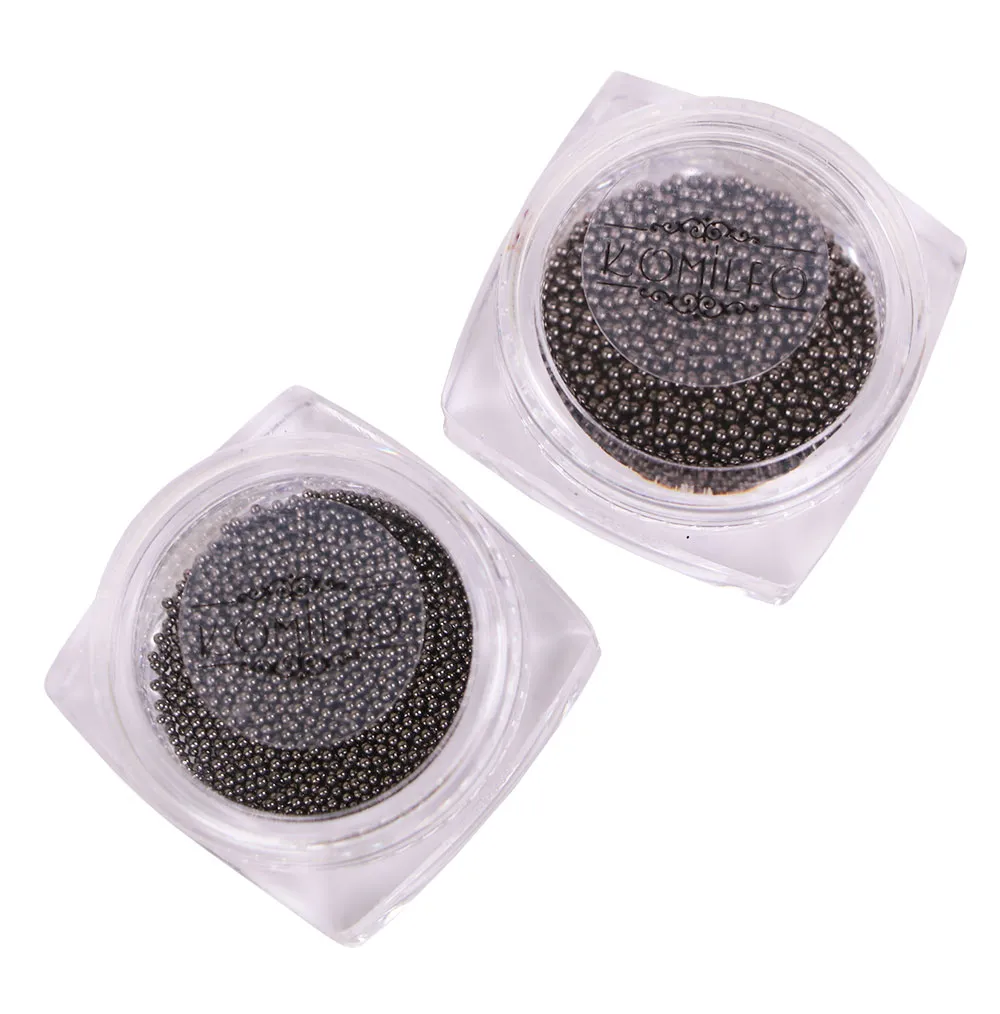 Komilfo microperle metallo decorazione unghie 0,8 mm nero 6 g