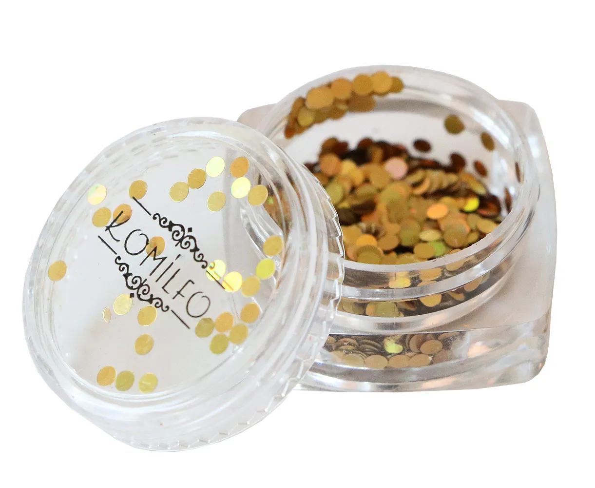 Komilfo Disco Design 032 decorazioni unghie 1 g oro 2 mm