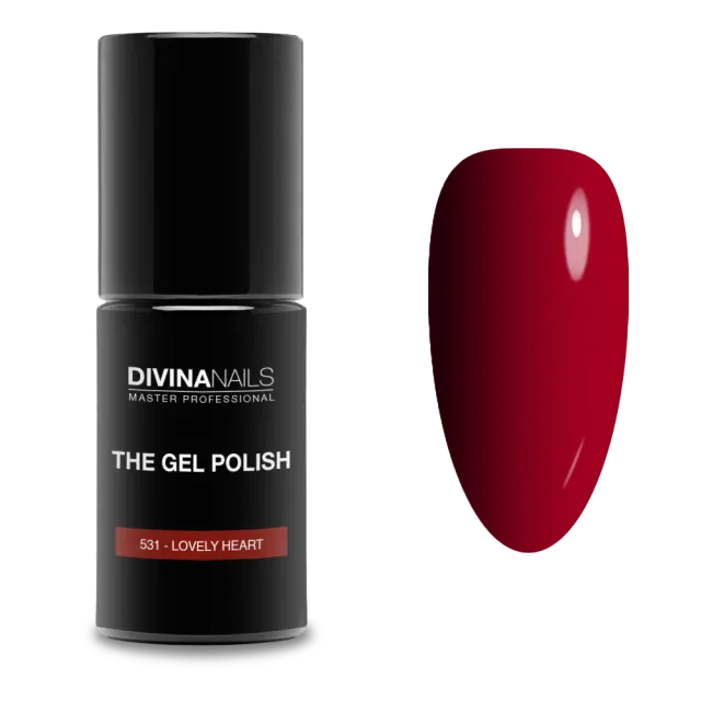 Diva Nails The Gel Polish 531 Lovely Heart semipermanente 8ml rosso coprente