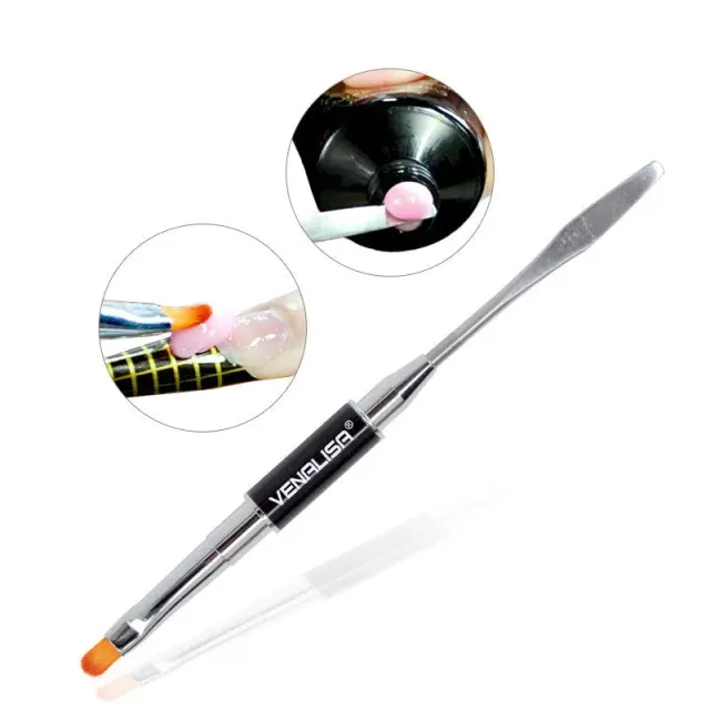 Venalisa Nail Brush pennello unghie doppia punta nero