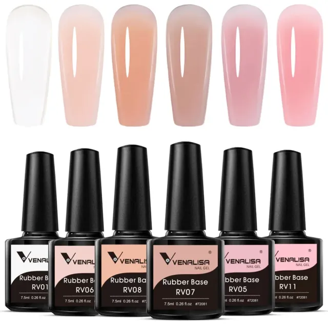 Venalisa Rubber Base Smalto Gel 6x7,5ml Nude Rosa Rinforzante