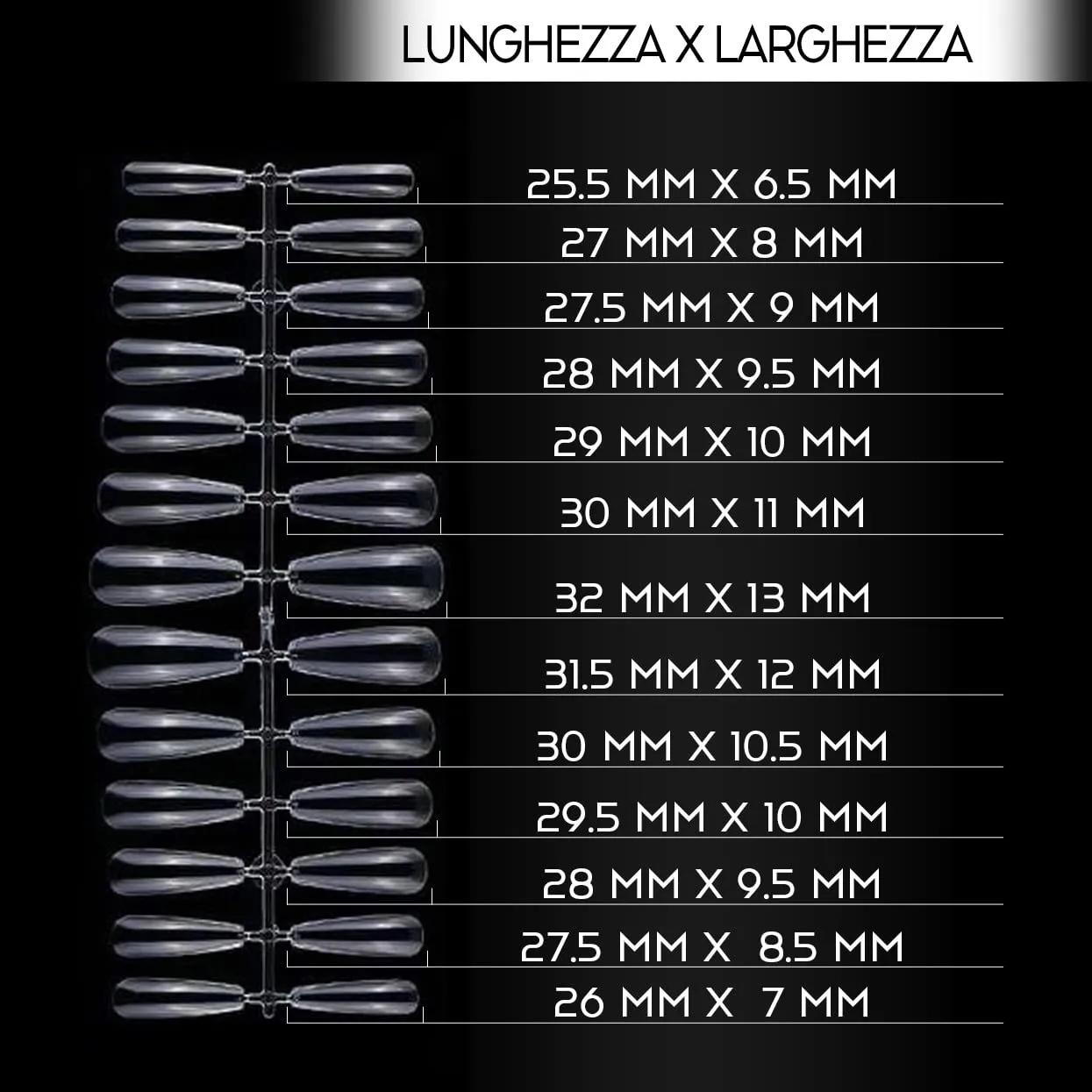 Nailfor Tips Gel Fullcover Ballerina 240pz trasparenti