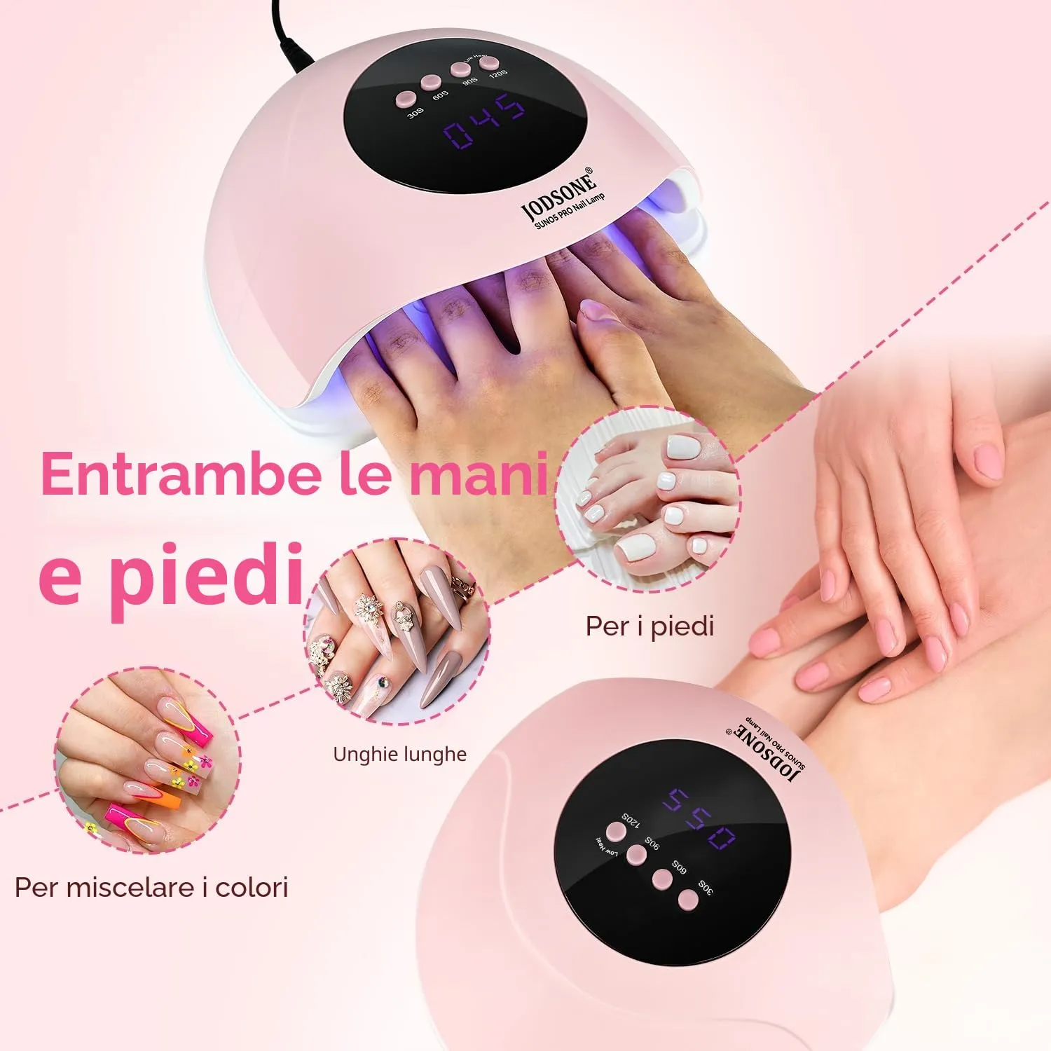 Jodsone O5 lampada UV LED unghie rosa 24 LED