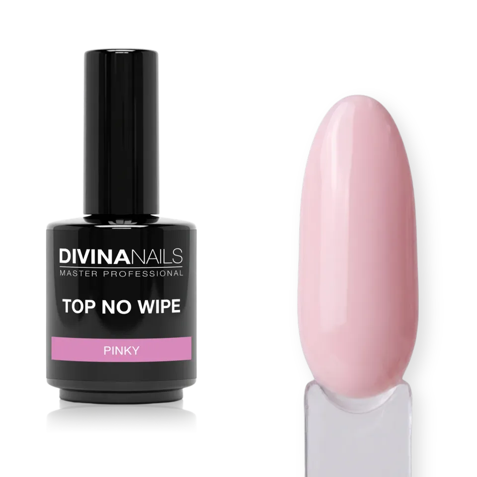 Diva Nails Top Pinky No Wipe top coat 15ml rosa latte antigiallo