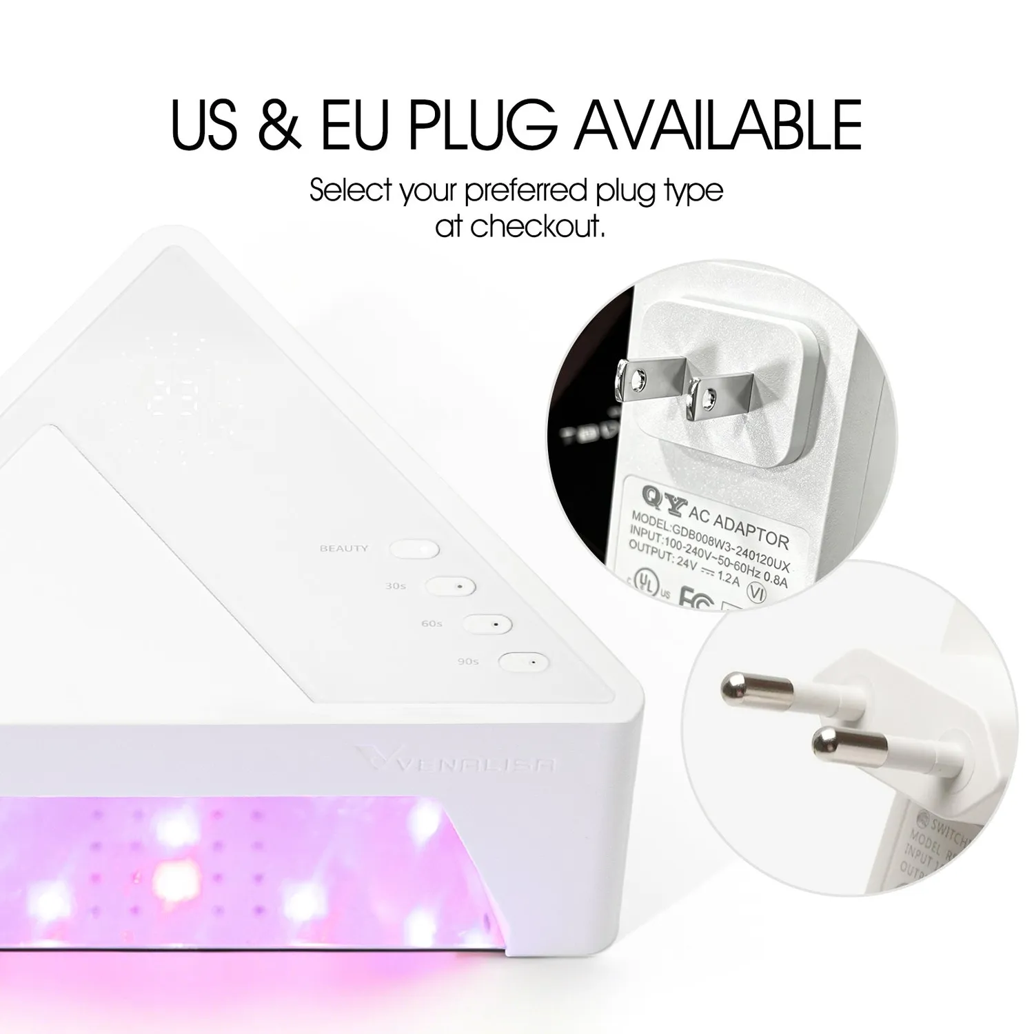 Venalisa Lampada Unghie UV LED 28,8W luce rossa EU